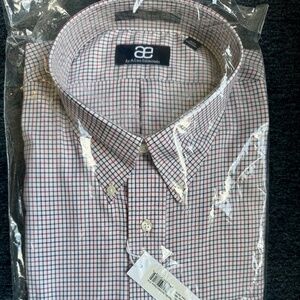 Allen Edmonds Men’s Button-Down Shirt – XXL, Red/Blue/Green Mini Check, NWT 👔✨